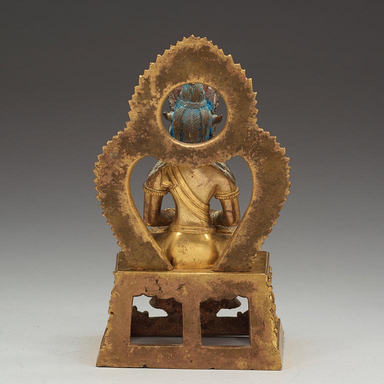 A gilt bronze figure of Amitayus, Qing dynasty, Qianlong (1736-95).