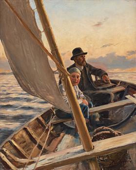 Johan Tirén, "Amatörfiskare på hemfärd" (Return of the "Fishermen").