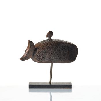 Stig Lindberg, a patinated bronze sculpture, Scandia Present, Sweden 1970s, no 313.