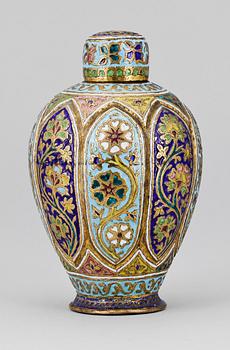 LOCKURNA, mässing, emalj, troligen Persien och tidigt 1900-tal.