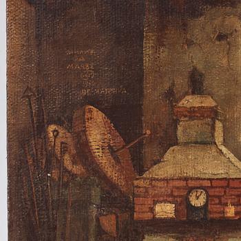 Milić od Mačve, olja på duk lagd på pannå, signerad och daterad 1969 a tergo.