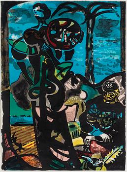 HÅKON BLEKE; lithograph in color, signed and dated -87.