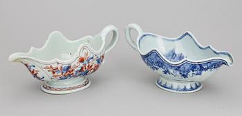 SÅSSNIPOR, 2 st, porslin, Qianlong, Kina 1700-tal.