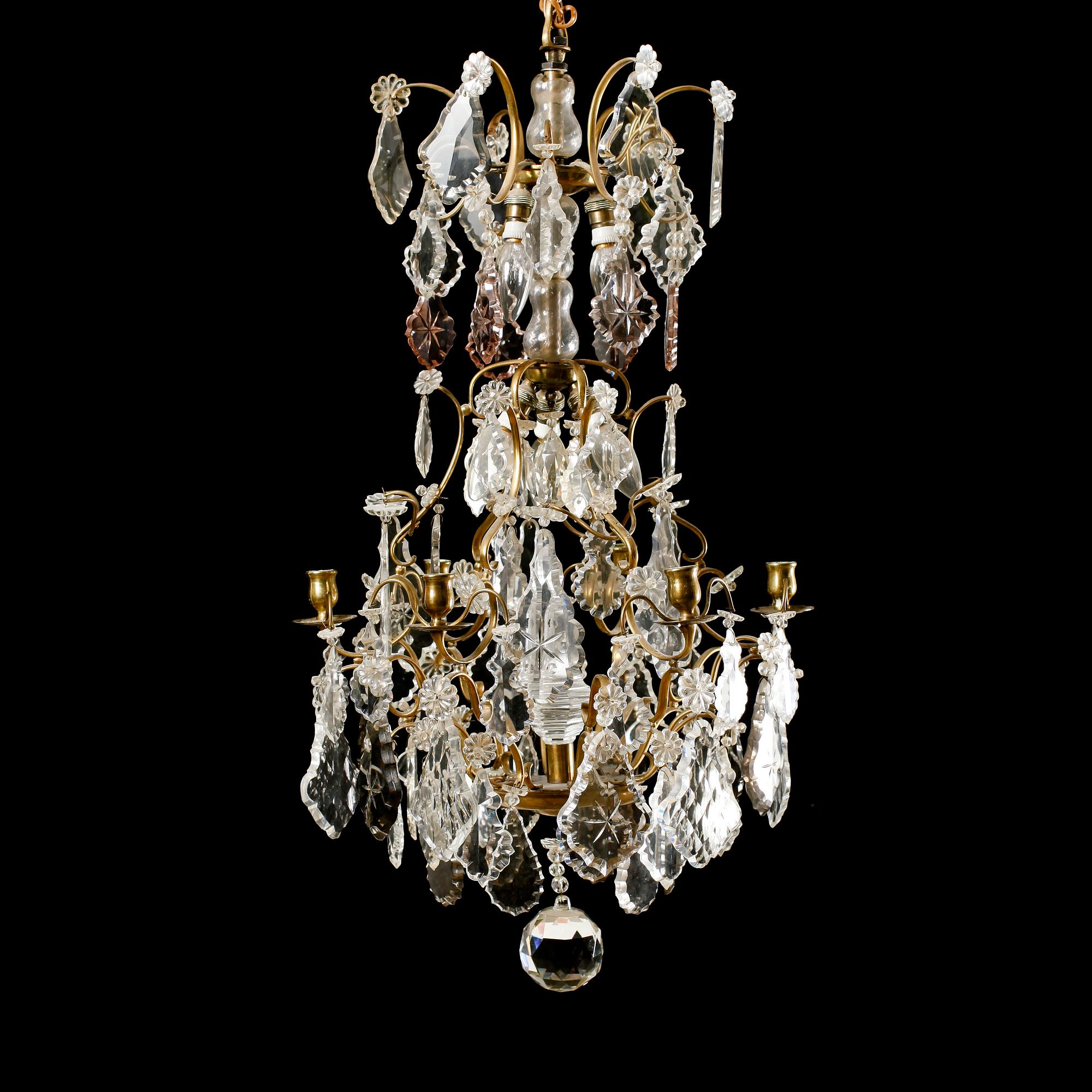 LJUSKRONA, barockstil, 1900-talets första hälft. Höjd ca 90 cm.