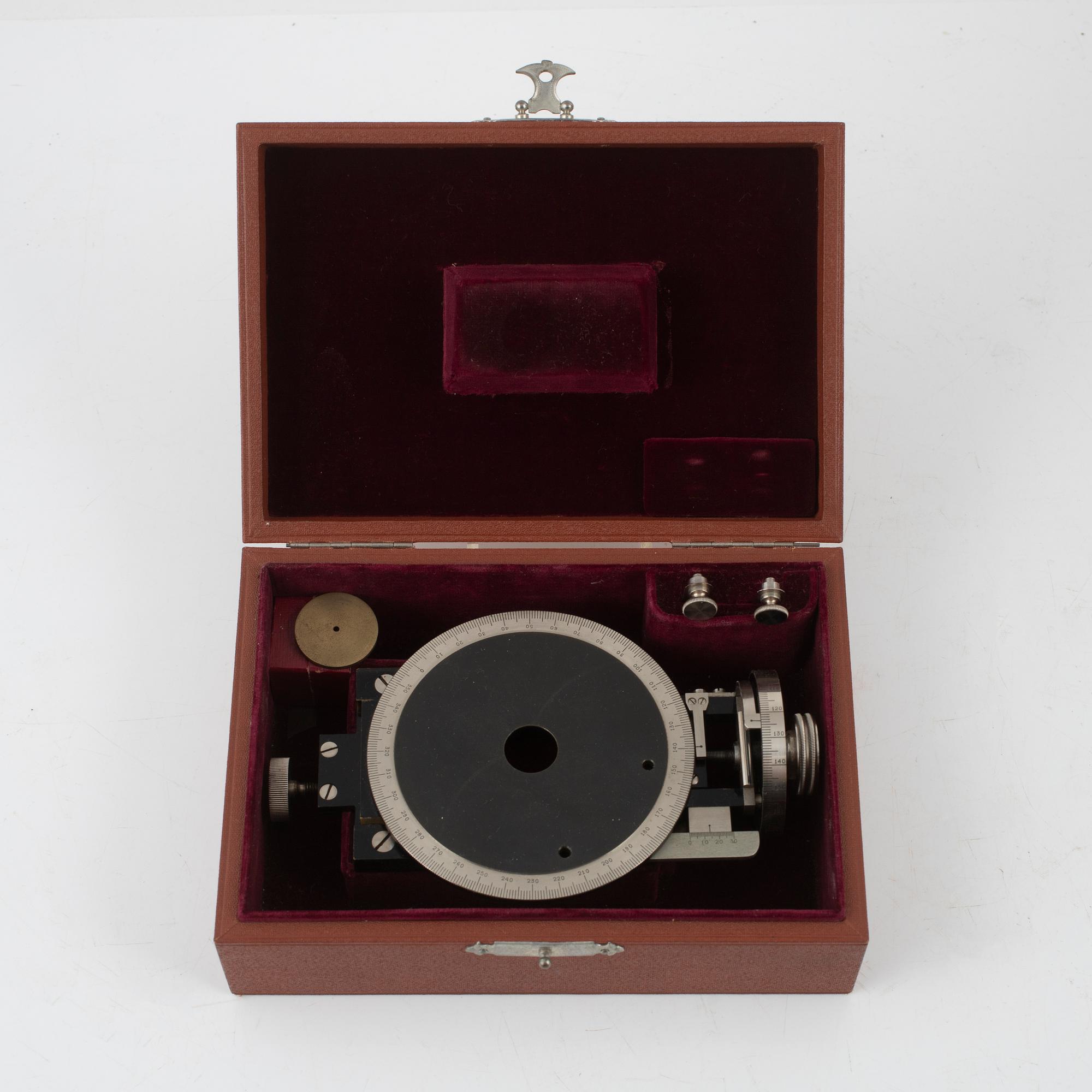 A microscope with accessories, Bausch & Lomb Optical Co. Rochester N.Y, early 20th Century.