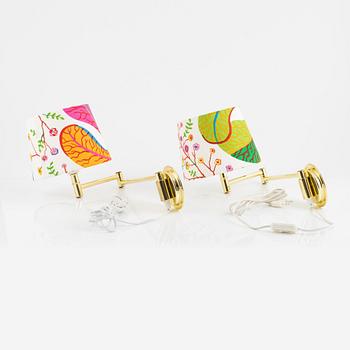 A pair of wall lights, late 20th Century.