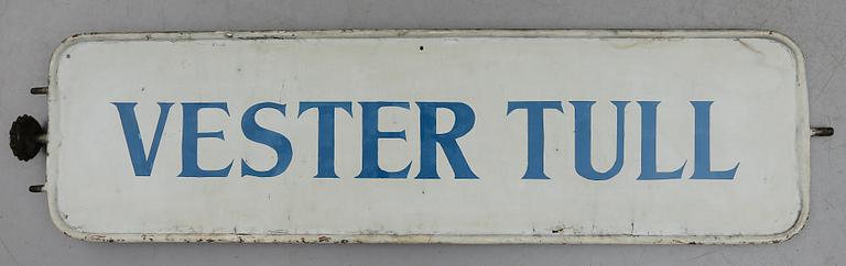 SPÅRVAGNSSKYLT, gjutjärn, Norrköping, 1900-talets första hälft.