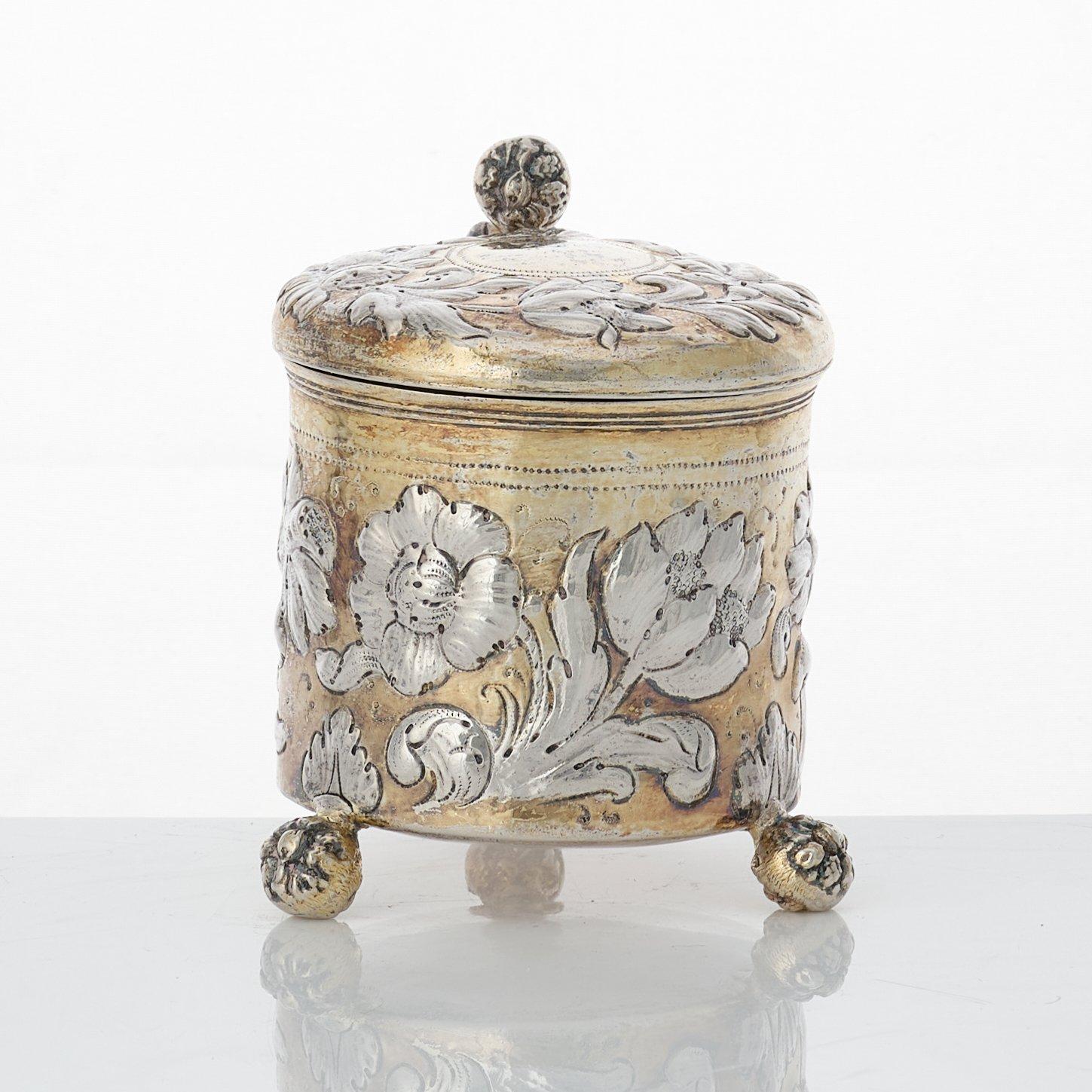Johan Ståhle, miniatyrdryckeskanna, silver, (verksam i Stockholm 1677-1687 (1694)). Barock.