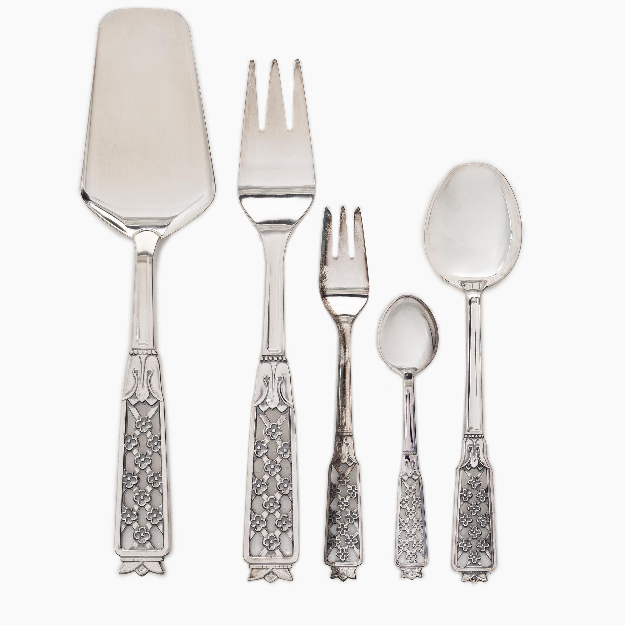 a 32-piece 'Prinsess' dessert flatware set, Secon, Gothenburg, Sweden, 1974-79.