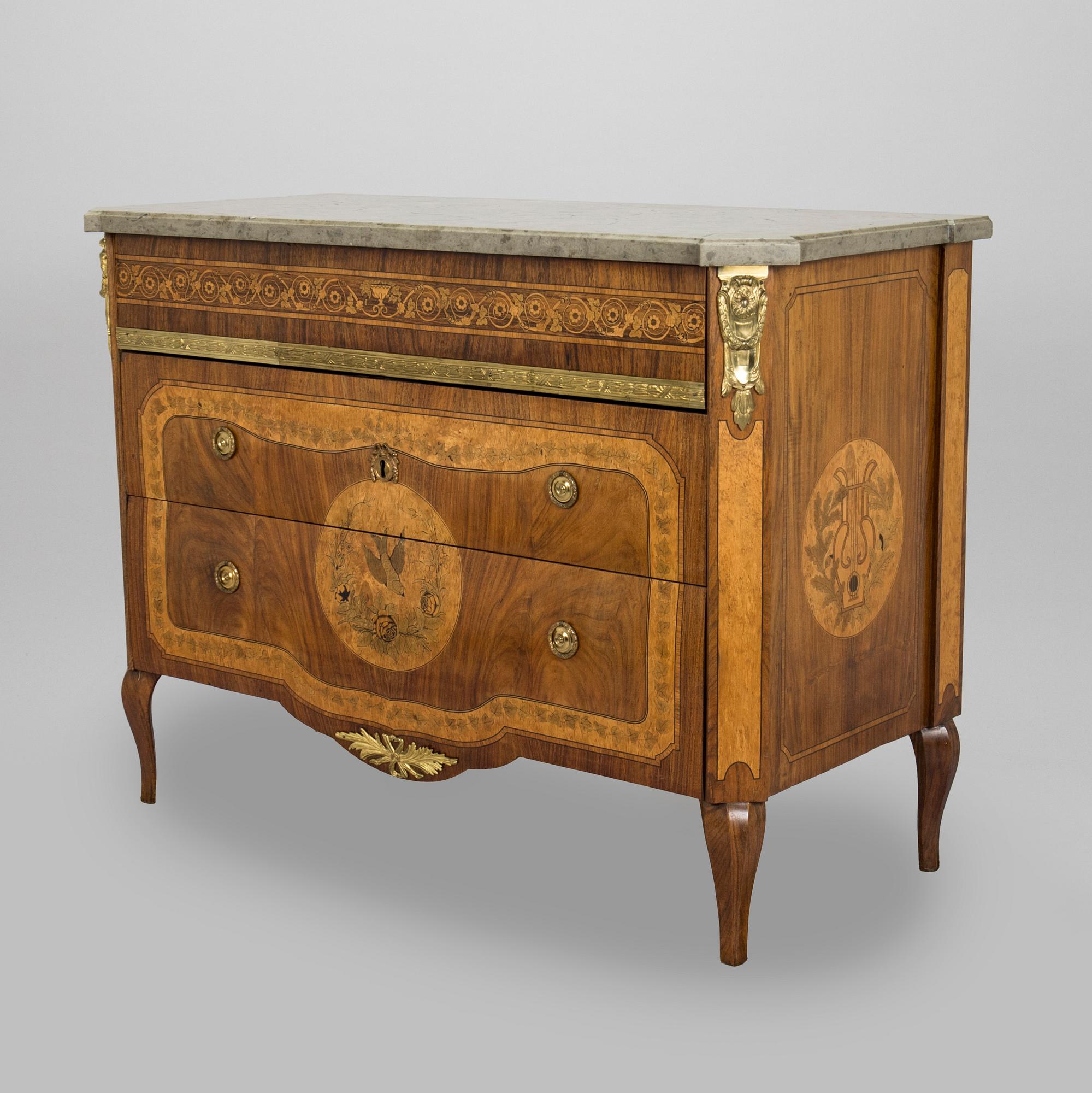 A Louis XVI style chest of drawers, second half of the 19th century.
