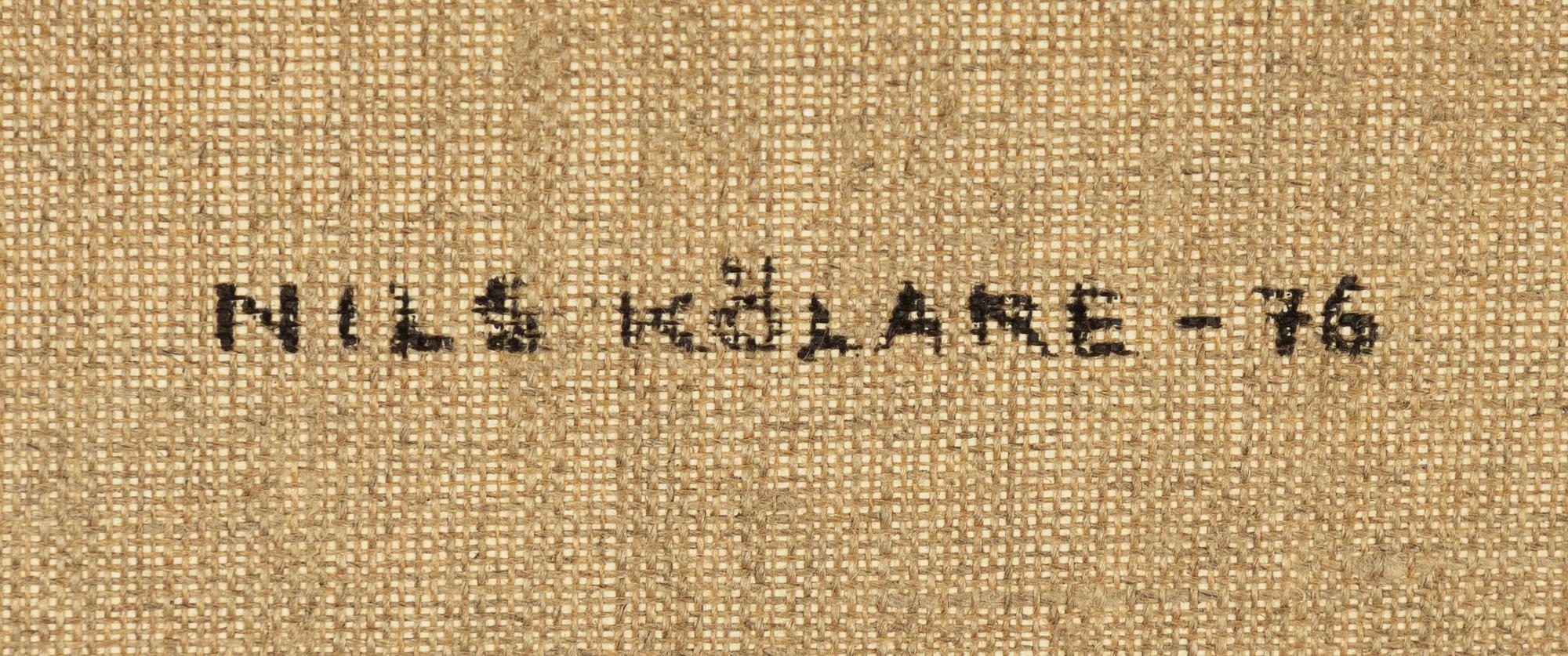 Nils Kölare, oil on canvas, signed and dated -76 verso.
