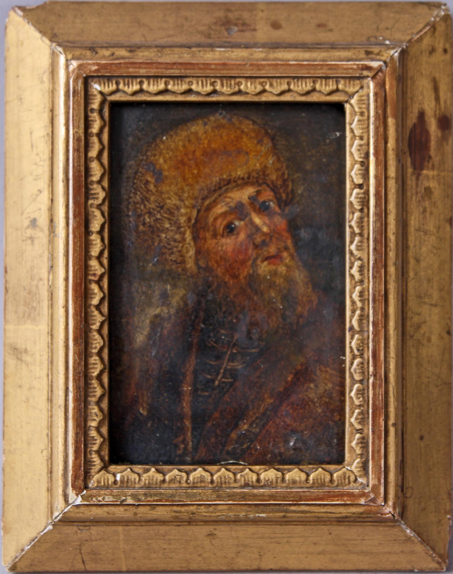 OKÄND KONSTNÄR, olja på pannå, 1700-tal.