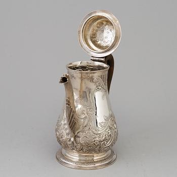 A George III silver coffee pot, William Grundy, London, 1764.