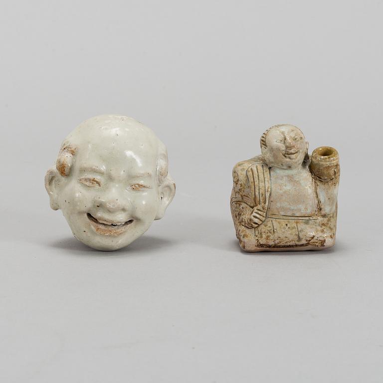 Two Sawakhalok porcelain figurines, 15th/16th Century.