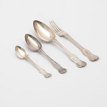 Cutlery, silver, 47 pieces, "English Shell", Carl Samuel Cavallin, 1843-1851, Malmö.