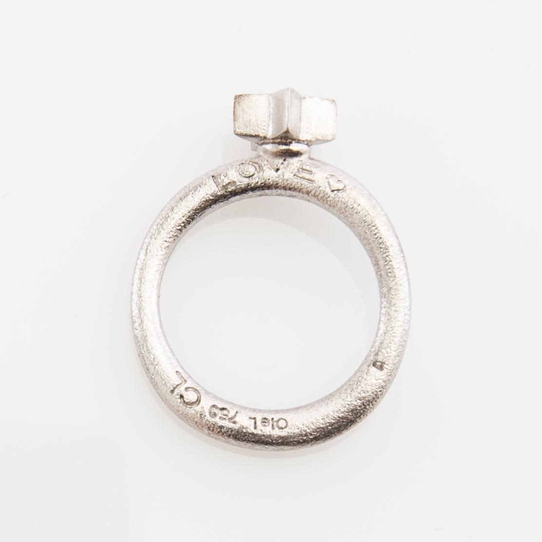 Ole Lynggaard, Ring, "Love", 18k white gold set with brilliant-cut diamonds, design by Charlotte Lynggaard.