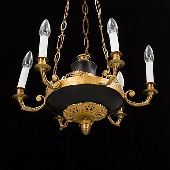 An Empire early 19th century six-light hanging lamp.