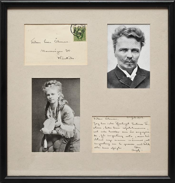 AUGUST STRINDBERG, brev, sign o dat 21 Juli 1908.