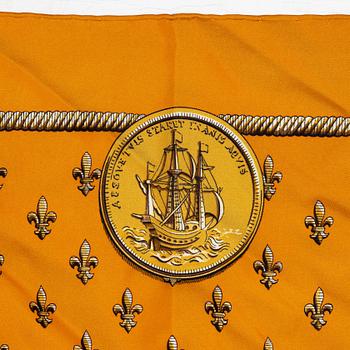 Hermès, two scarves "Nefs d'Or" and "Etriers".