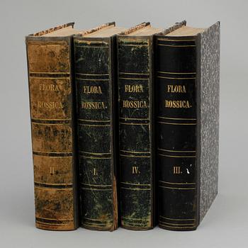 FLORA, 4 vol, "Flora Rossica.." I-IV av Ledebour, Stuttgart 1842-53.