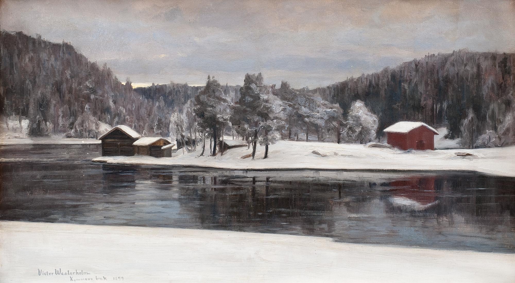 Victor Westerholm, WINTER LANDSCAPE FROM KYMINTEHDAS.