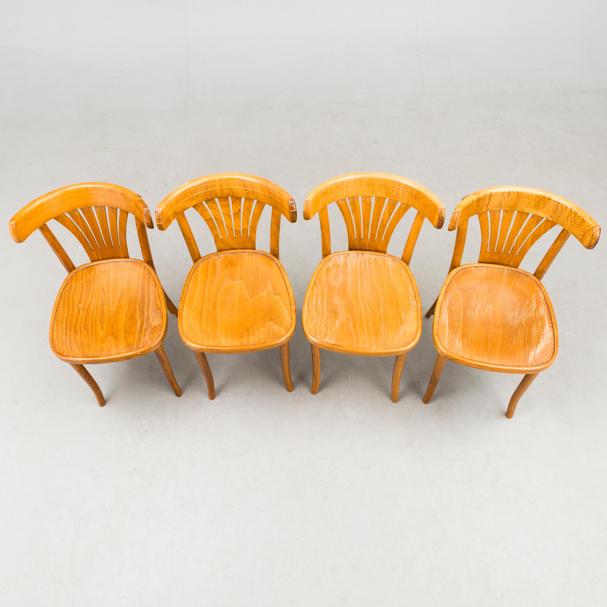 A set of four chair, Radomsko, Poland, latter half of the 20th Century.