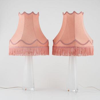 Carl Fagerlund, bordslampor, ett par, Orrefors.