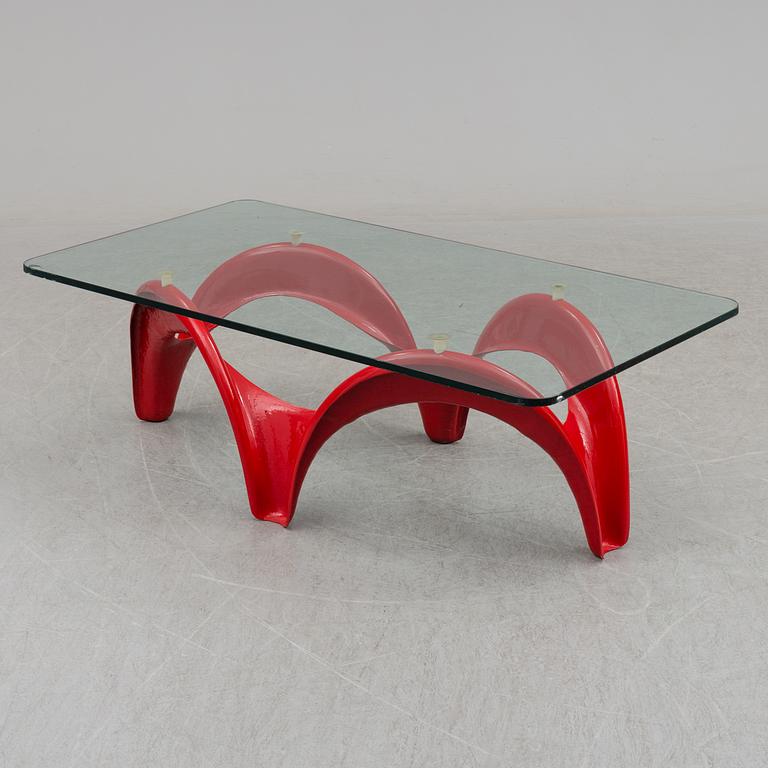 AAGE EGERIIS, a sofa table and three lounge chairs, France & son, Denmark.