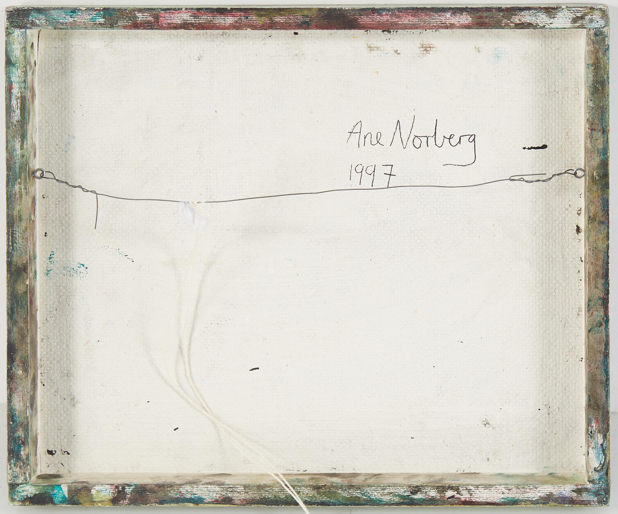 UNKNOWN ARTIST, 20TH CENTURY, oil on panel, 1997, signed Ane Norberg verso.
