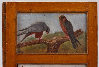 A folding screen, late 19th century.