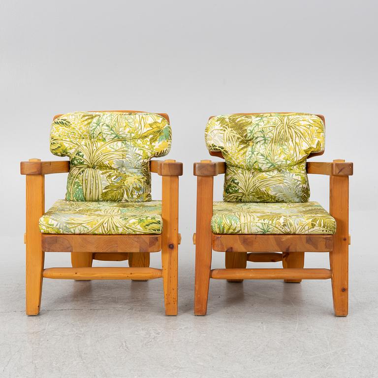 Stig Sandqvist, armchairs, a pair, Vemdalia/Sandqvists. Second half of the 20th century.