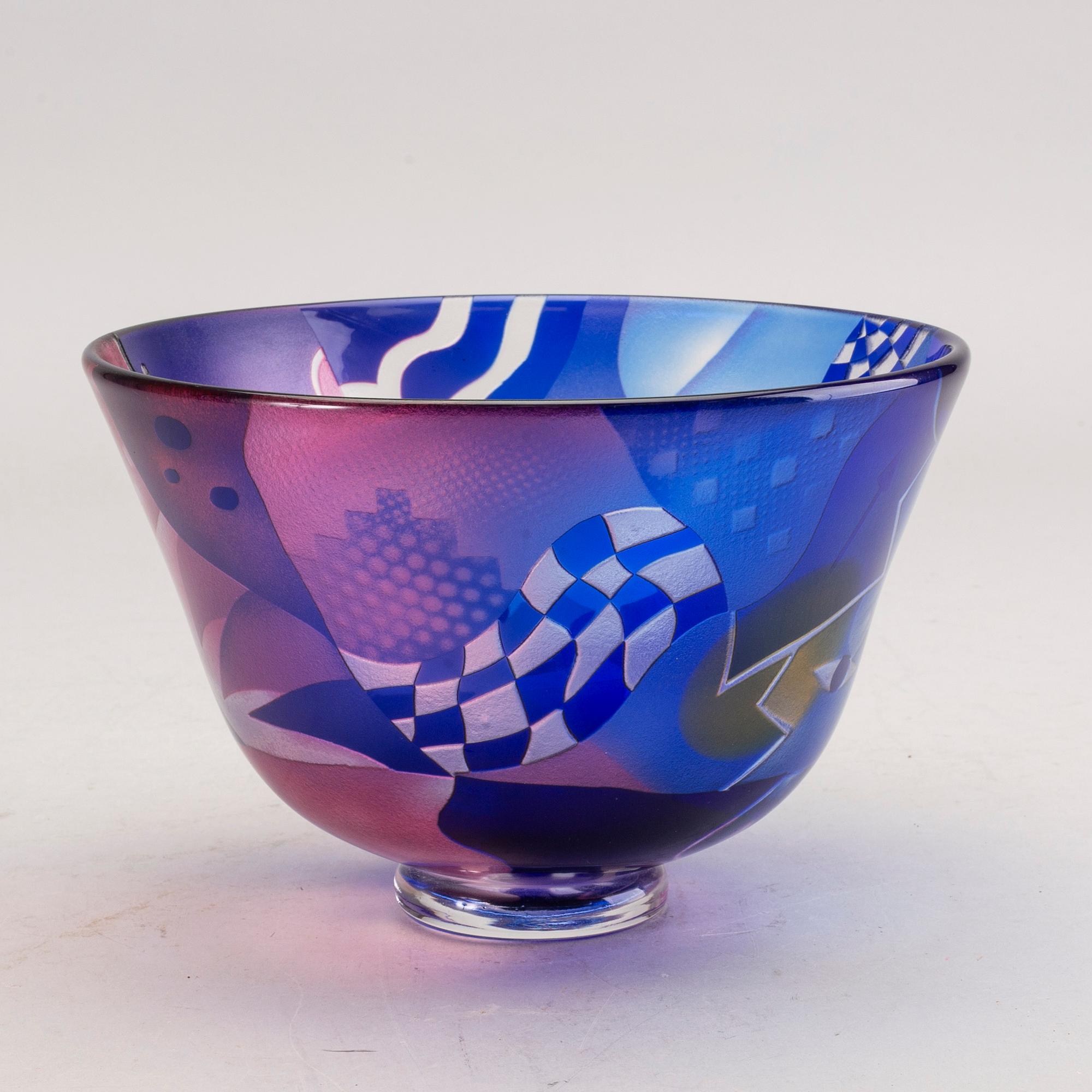 Bertil Vallien, skål, glas, Kosta Boda Studio Edition 26/90 305881004.