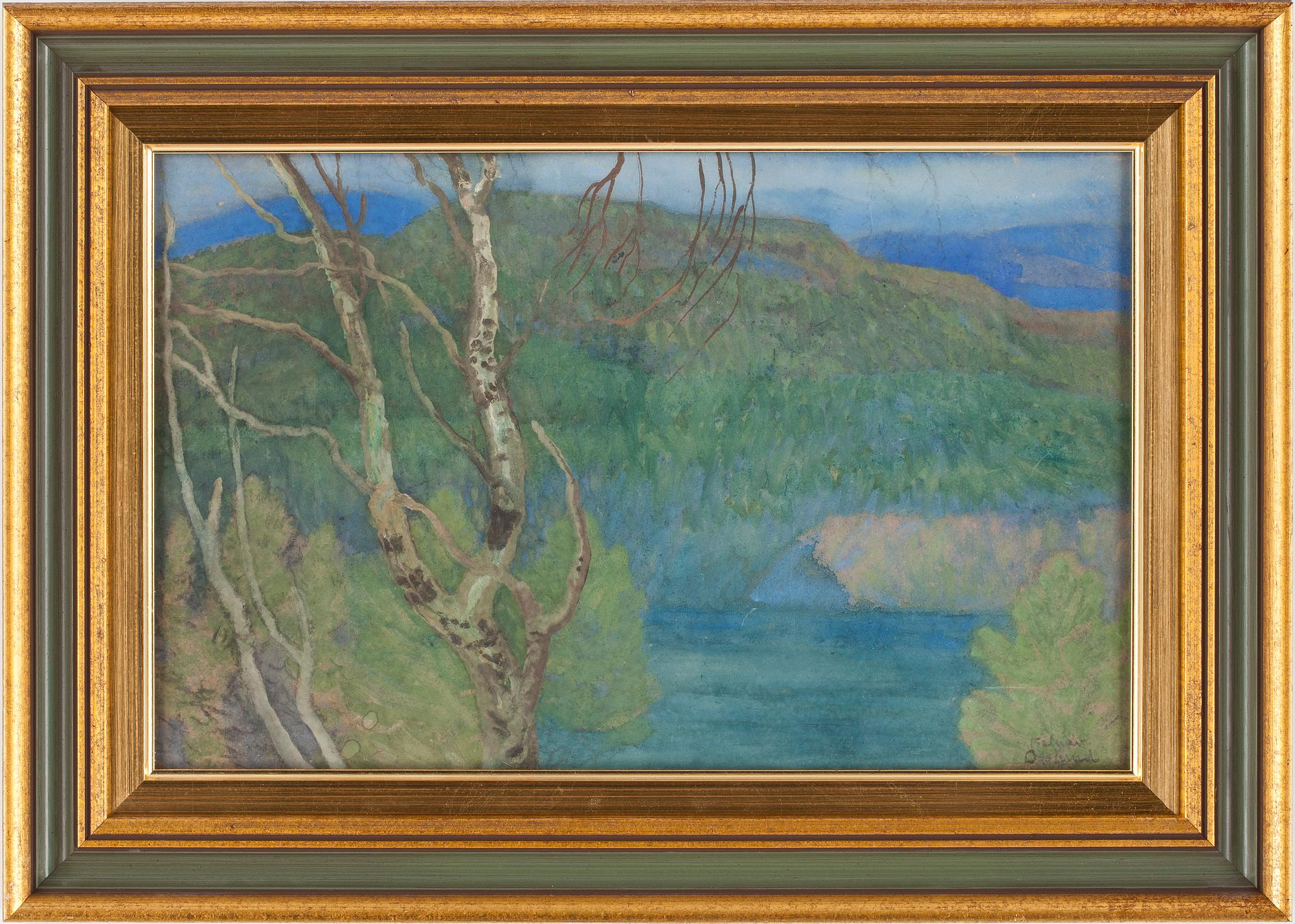 HELMER OSSLUND, blandteknik på papper, signerad.