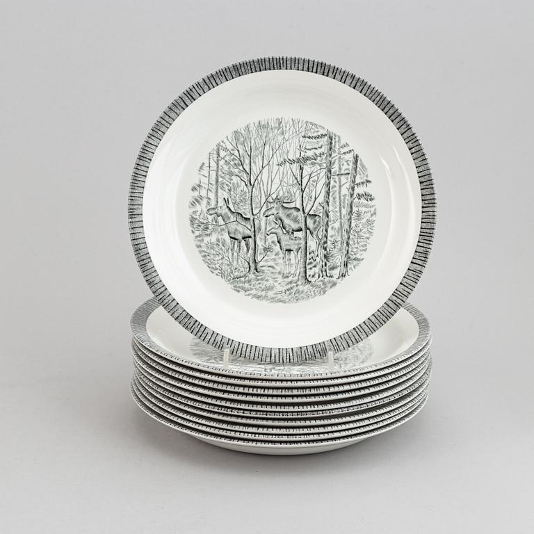 SERVIS, 26 delar, porslin, "Svensk Natur", Rörstrand.