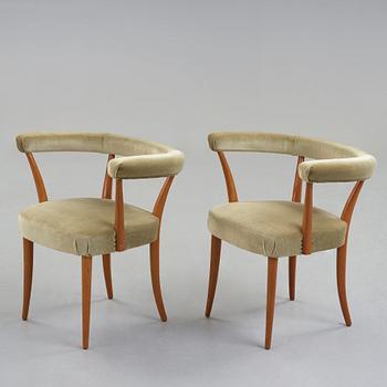 Josef Frank, karmstolar, ett par, Firma Svenskt Tenn, 1900-talets mitt, modell 966.