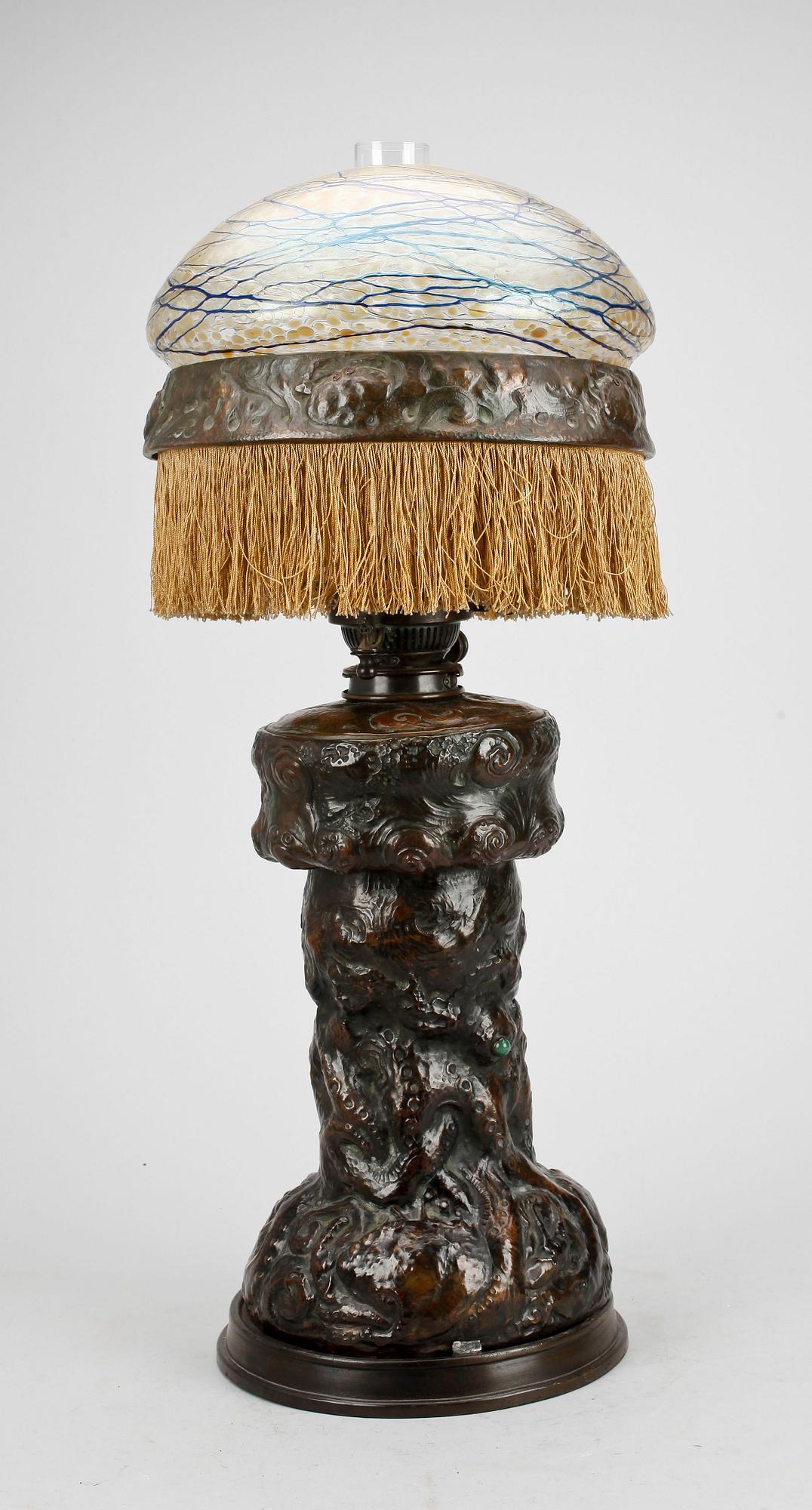 BORDSFOTOGENLAMPA, koppar, jugend, Per Torndahl, tidigt 1900-tal.