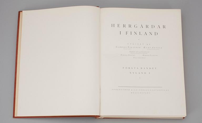 KIRJOJA, 3 kpl, Herrgårdar i Finland, Söderstöms & Co Förlagsaktiebolag, Helsingfors 1928.