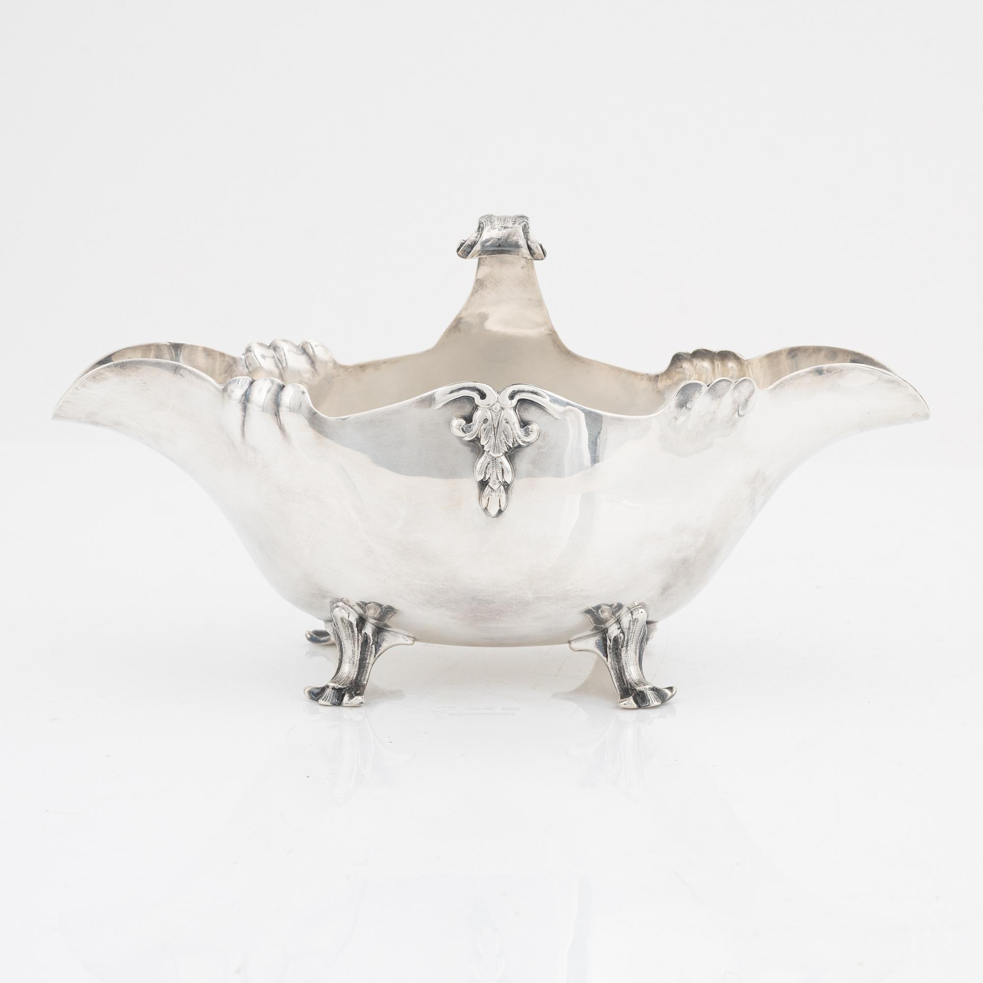 A Swedish silver saucebowl bearing the mark of W.A. Bolin, Stockholm, 1972.