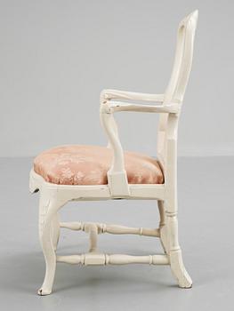A Swedish 18th century Rococo armchair.