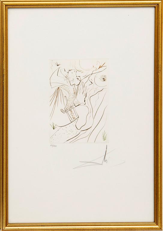Salvador Dalí, drypoint etching signed and numberad 27/150.