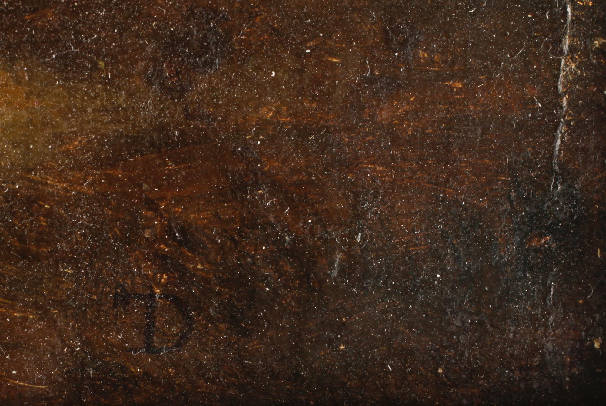 DAVID TENIERS D.Y, hans art, olja på duk uppklistrad på pannå. Bär sign.