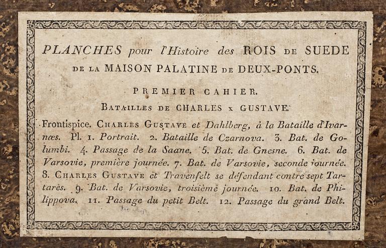 BOK, "Batailles de Charles X Gustave Roi de Suede...", A.F. Skjöldebrand, Stockholm, 1806.