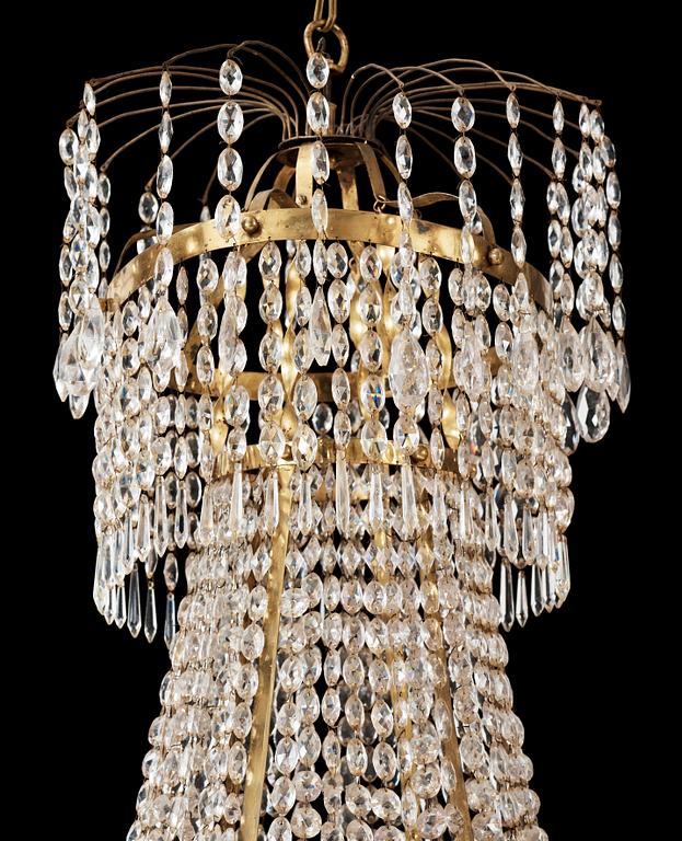 A Swedish Empire 1820/30's thirteen-light chandelier.