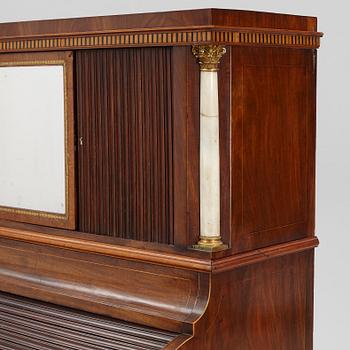 A late Gustavian mahogany secretaire, Stockholm, early 19th century,.
