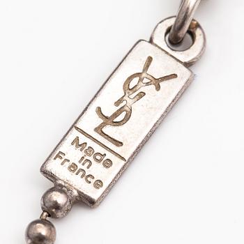 YVES SAINT LAURENT, RING och HALSBAND, sterling silver, glasstenar. Märkt YSL, Made in France.
