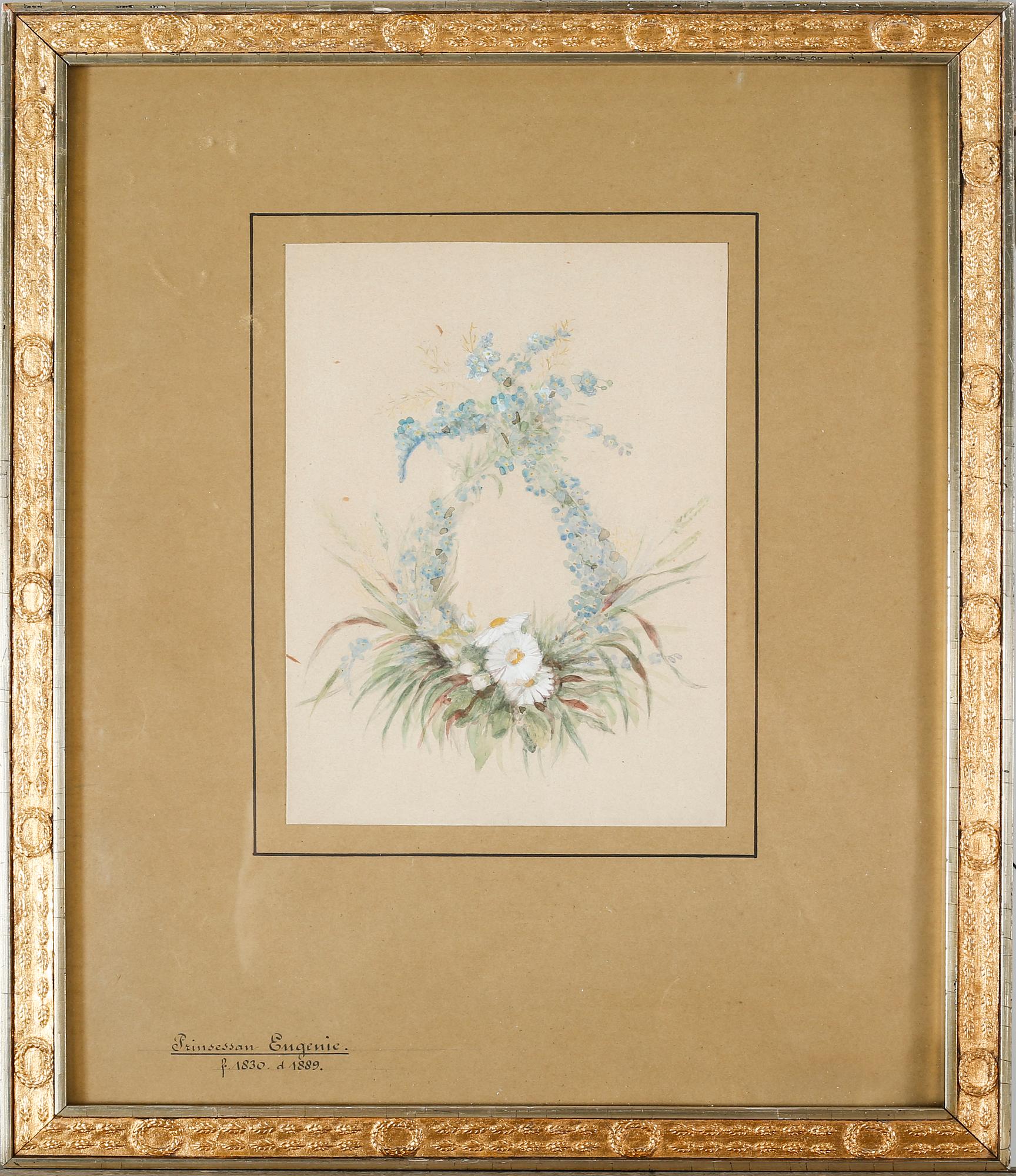UNKNOWN ARTIST, possibly Princess Eugénie, watercolour, not signed.