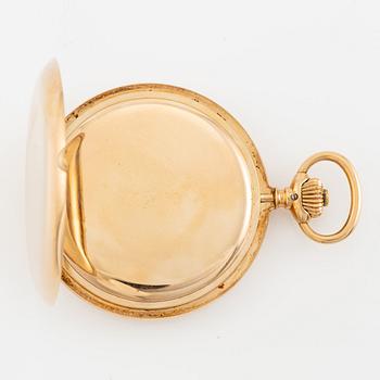 IWC, pocket watch, hunter, 14K gold, 52 mm.