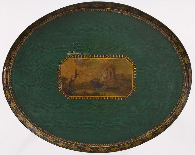A late gustavian mahogny trey table, late 18th century.