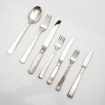 Jacob Ängman, Cutlery service, 85 pieces, "Rosenholm", CG Hallberg, Stockholm.