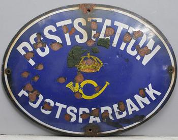 SKYLT, emalj, 1900-talets andra hälft.